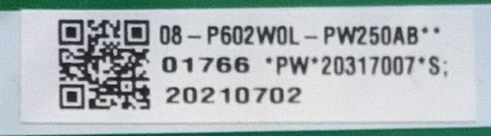 FUENTE PARA TV TCL / NUMERO DE PARTE 08-P602W0L-PW250AB / 40-P602WD-PWC2LG / 20210702 / PANEL LV750NDHL CD9W04 V1 / MODELO 75R646 - Imagen 3